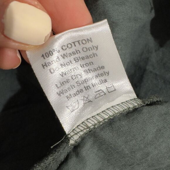 Daughters of India Sahana Dress Women's Small Green Boho Maxi Tiered Long Pocket - Picture 8 of 8